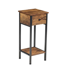 Load image into Gallery viewer, Rustic Brown End Table with Storage