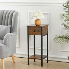 Load image into Gallery viewer, Rustic Brown End Table with Storage