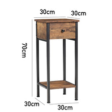 Load image into Gallery viewer, Rustic Brown End Table with Storage