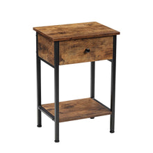 Load image into Gallery viewer, Rustic Brown End Table with Storage