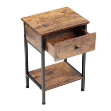 Load image into Gallery viewer, Rustic Brown End Table with Storage