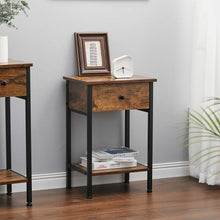 Load image into Gallery viewer, Rustic Brown End Table with Storage