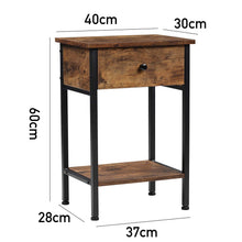 Load image into Gallery viewer, Rustic Brown End Table with Storage