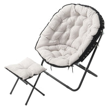 Load image into Gallery viewer, Folding Moon Chair With Footstool Set