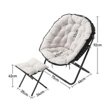Load image into Gallery viewer, Folding Moon Chair With Footstool Set