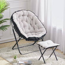 Load image into Gallery viewer, Folding Moon Chair With Footstool Set