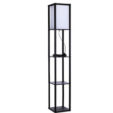 Load image into Gallery viewer, Hollow Out Shelf Floor Lamp Light 4 Tiered Shelves Storage Display Square