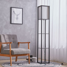 Load image into Gallery viewer, Hollow Out Shelf Floor Lamp Light 4 Tiered Shelves Storage Display Square