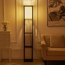 Load image into Gallery viewer, Hollow Out Shelf Floor Lamp Light 4 Tiered Shelves Storage Display Square