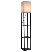 Load image into Gallery viewer, Home Shelf Floor Lamp Light 4 Tiered Shelves Storage Display Square
