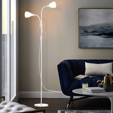 Load image into Gallery viewer, Modern Double Headed Floor Lamp Adjustable Standing Reading Lights