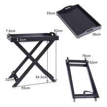 Load image into Gallery viewer, Wooden Folding Side Table Coffee/Tea Stand Removable Serving