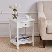Load image into Gallery viewer, Wooden Bedside Table Cabinet With Drawer