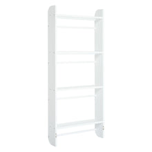 Load image into Gallery viewer, 4 Tier Wood Wall Hanging Bookshelf Magazine Papers Rack White