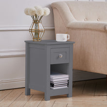 Load image into Gallery viewer, Small Wooden Beaside Table Cabinet with Drawer Shelf Storage