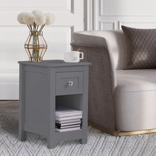 Load image into Gallery viewer, Small Wooden Beaside Table Cabinet with Drawer Shelf Storage