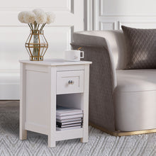 Load image into Gallery viewer, Small Wooden Beaside Table Cabinet with Drawer Shelf Storage