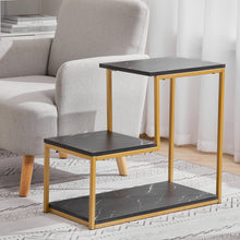 Load image into Gallery viewer, 3 Tier L-Shaped Coffee End Side Table Storage Shelf-4 colors