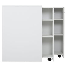Load image into Gallery viewer, Large Rolling Bookcase Cabinet 6 Tiers Slide Out Shelves Storage Unit Bookshelf