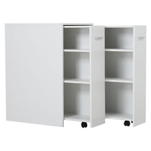 Load image into Gallery viewer, Large Rolling Bookcase Cabinet 6 Tiers Slide Out Shelves Storage Unit Bookshelf