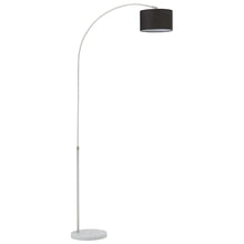 Load image into Gallery viewer, Adjustable Arched Floor Lamp with Marble Base Cloth Lampshade 131-186cm