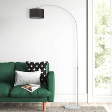 Load image into Gallery viewer, Adjustable Arched Floor Lamp with Marble Base Cloth Lampshade 131-186cm