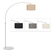 Load image into Gallery viewer, Adjustable Arched Floor Lamp with Marble Base Cloth Lampshade 131-186cm