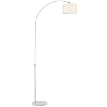 Load image into Gallery viewer, Adjustable Arched Floor Lamp with Marble Base Cloth Lampshade 131-186cm