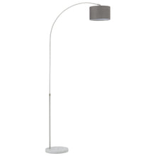 Load image into Gallery viewer, Adjustable Arched Floor Lamp with Marble Base Cloth Lampshade 131-186cm