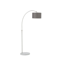 Load image into Gallery viewer, Adjustable Arched Floor Lamp with Marble Base Cloth Lampshade 131-186cm