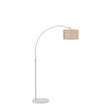 Load image into Gallery viewer, Adjustable Arched Floor Lamp with Marble Base Cloth Lampshade 131-186cm