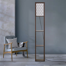 Load image into Gallery viewer, Hollow Out Shelf Floor Lamp Light 4 Tiered Shelves Storage Display Square