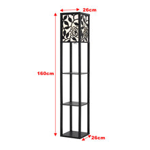 Load image into Gallery viewer, 3-in-1 Wooden & Linen Floor Lamp with Shelves Units