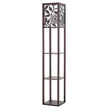 Load image into Gallery viewer, 3-in-1 Wooden & Linen Floor Lamp with Shelves Units