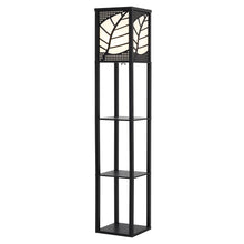 Load image into Gallery viewer, 3-in-1 Wooden & Linen Floor Lamp with Shelves Units