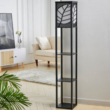 Load image into Gallery viewer, 3-in-1 Wooden & Linen Floor Lamp with Shelves Units