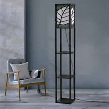Load image into Gallery viewer, 3-in-1 Wooden & Linen Floor Lamp with Shelves Units