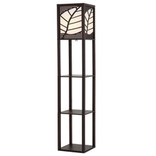 Load image into Gallery viewer, 3-in-1 Wooden & Linen Floor Lamp with Shelves Units