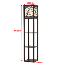 Load image into Gallery viewer, 3-in-1 Wooden & Linen Floor Lamp with Shelves Units