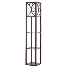 Load image into Gallery viewer, 3-in-1 Wooden & Linen Floor Lamp with Shelves Units