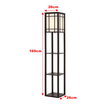 Load image into Gallery viewer, 3-in-1 Wooden & Linen Floor Lamp with Shelves Units