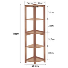 Load image into Gallery viewer, 5-Tier Corner Shelf Rack Ladder Shaped Bookcase Plant Stand