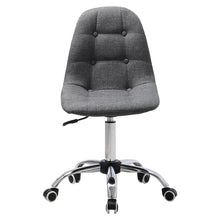 Load image into Gallery viewer, Adjustable Swivel Office Chair in Linen and Chrome Base