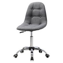 Load image into Gallery viewer, Adjustable Swivel Office Chair in Linen and Chrome Base