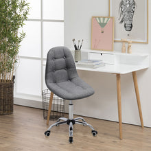 Load image into Gallery viewer, Adjustable Swivel Office Chair in Linen and Chrome Base