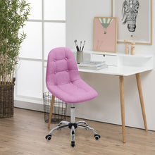 Load image into Gallery viewer, Adjustable Swivel Office Chair in Linen and Chrome Base