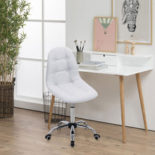 Load image into Gallery viewer, Adjustable Swivel Office Chair in Linen and Chrome Base