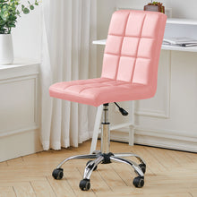 Load image into Gallery viewer, PU Swivel Office Chair Adjustable Computer Desk Armless Seat High Back Wheel-4 colors