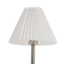 Load image into Gallery viewer, 40W Vintage Style Antique Silver Table Lamp with Pleated Cream Shade Complete