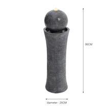 Load image into Gallery viewer, Dark Grey Sphere Electric Fountain Water Feature with LED Light